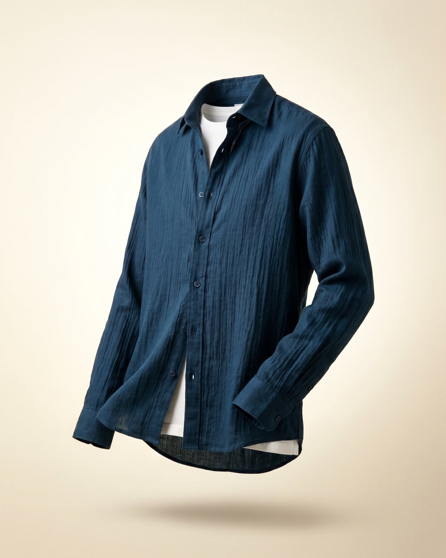 Valentino Cotton-Rayon Crinkle Shirt