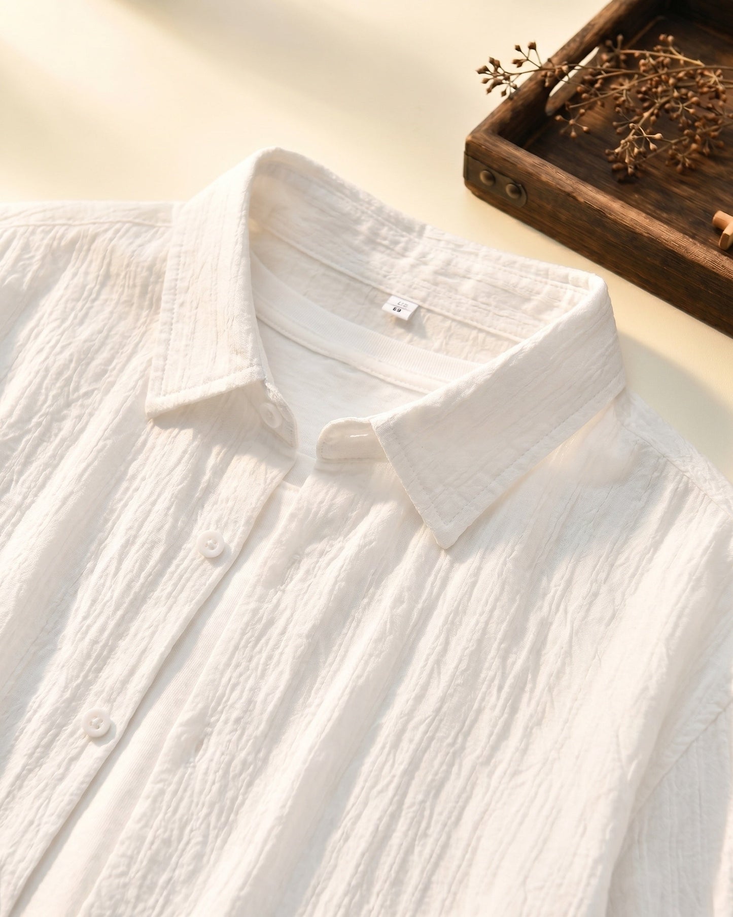 Valentino Cotton-Rayon Crinkle Shirt